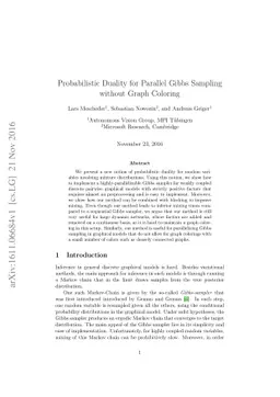 Probabilistic Duality for Parallel Gibbs Sampling without Graph Coloring