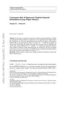 Convergence rate of eigenvector empirical spectral distribution of large
  Wigner matrices