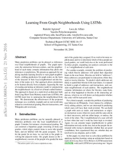 Learning From Graph Neighborhoods Using LSTMs