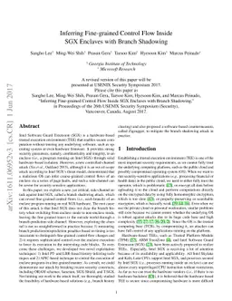 Inferring Fine-grained Control Flow Inside SGX Enclaves with Branch
  Shadowing