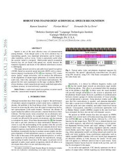 Robust end-to-end deep audiovisual speech recognition