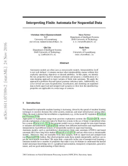 Interpreting Finite Automata for Sequential Data