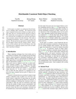 Distributable Consistent Multi-Object Matching