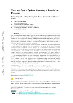 Time and Space Optimal Counting in Population Protocols