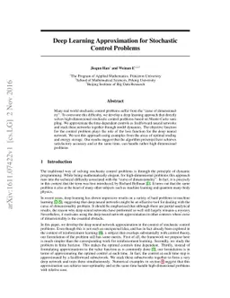 Deep Learning Approximation for Stochastic Control Problems