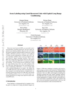 Scene Labeling using Gated Recurrent Units with Explicit Long Range
  Conditioning