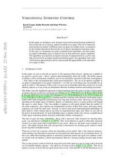 Variational Intrinsic Control