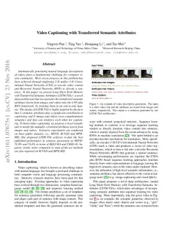 Video Captioning with Transferred Semantic Attributes