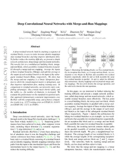 Deep Convolutional Neural Networks with Merge-and-Run Mappings