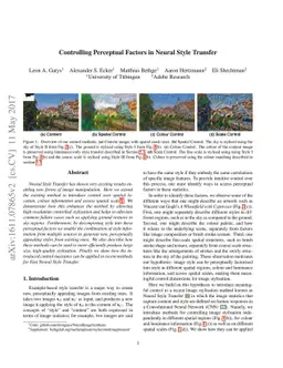 Controlling Perceptual Factors in Neural Style Transfer