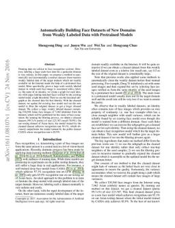 Automatically Building Face Datasets of New Domains from Weakly Labeled
  Data with Pretrained Models