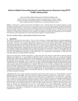 Software-Defined Networking-based Crypto Ransomware Detection Using HTTP
  Traffic Characteristics