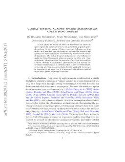 Global Testing Against Sparse Alternatives under Ising Models