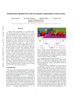 Full-Resolution Residual Networks for Semantic Segmentation in Street
  Scenes