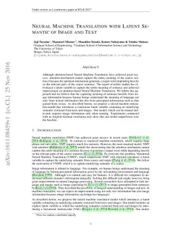 Neural Machine Translation with Latent Semantic of Image and Text