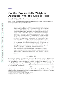 On the Exponentially Weighted Aggregate with the Laplace Prior