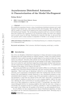 Asynchronous Distributed Automata: A Characterization of the Modal
  Mu-Fragment
