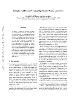 A Simple, Fast Diverse Decoding Algorithm for Neural Generation
