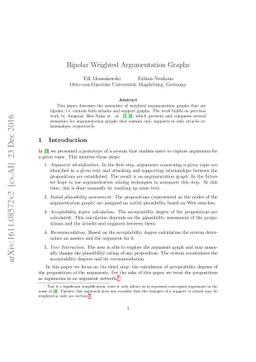 Bipolar Weighted Argumentation Graphs