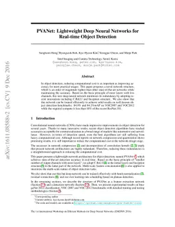 PVANet: Lightweight Deep Neural Networks for Real-time Object Detection