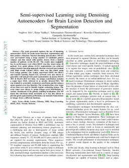 Semi-supervised Learning using Denoising Autoencoders for Brain Lesion
  Detection and Segmentation