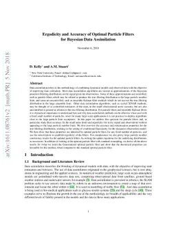 Ergodicity and Accuracy of Optimal Particle Filters for Bayesian Data
  Assimilation