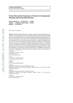 On the Role and the Importance of Features for Background Modeling and
  Foreground Detection