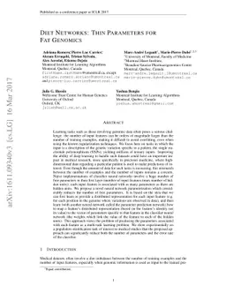 Diet Networks: Thin Parameters for Fat Genomics
