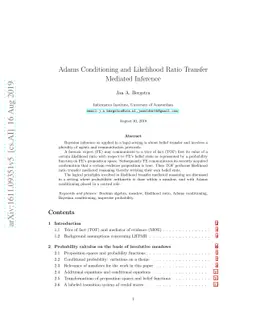 Adams Conditioning and Likelihood Ratio Transfer Mediated Inference