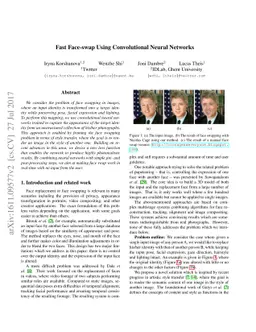 Fast Face-swap Using Convolutional Neural Networks