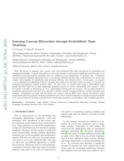 Learning Concept Hierarchies through Probabilistic Topic Modeling