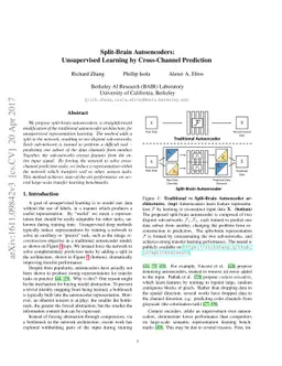 Split-Brain Autoencoders: Unsupervised Learning by Cross-Channel
  Prediction