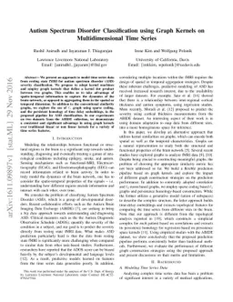 Autism Spectrum Disorder Classification using Graph Kernels on
  Multidimensional Time Series