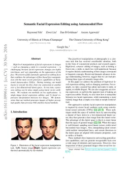 Semantic Facial Expression Editing using Autoencoded Flow