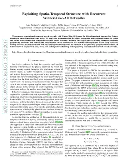 Exploiting Spatio-Temporal Structure with Recurrent Winner-Take-All
  Networks