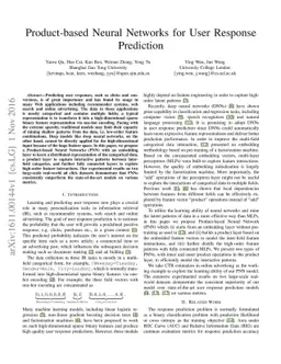 Product-based Neural Networks for User Response Prediction
