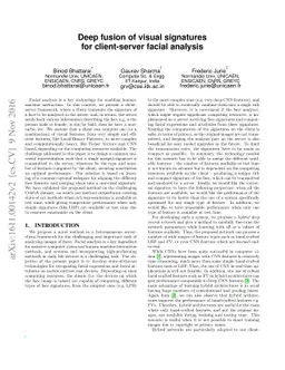 Deep fusion of visual signatures for client-server facial analysis