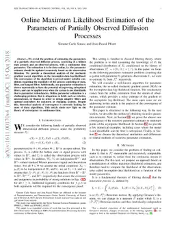 Online Maximum Likelihood Estimation of the Parameters of Partially
  Observed Diffusion Processes