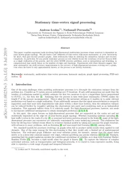 Stationary time-vertex signal processing