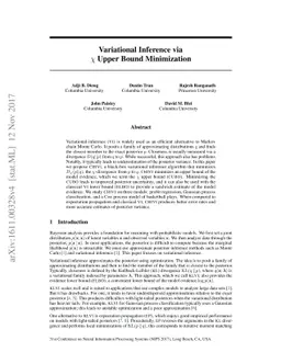 Variational Inference via $χ$-Upper Bound Minimization