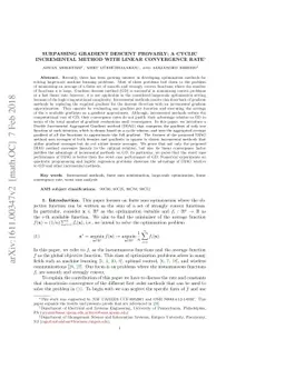 Surpassing Gradient Descent Provably: A Cyclic Incremental Method with
  Linear Convergence Rate
