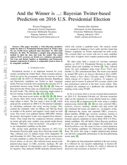 And the Winner is ...: Bayesian Twitter-based Prediction on 2016 U.S.
  Presidential Election