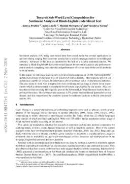 Towards Sub-Word Level Compositions for Sentiment Analysis of
  Hindi-English Code Mixed Text