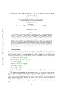 Limitations and Alternatives for the Evaluation of Large-scale Link
  Prediction