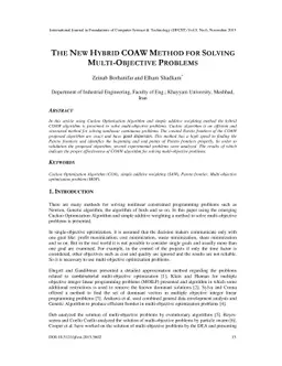 The new hybrid COAW method for solving multi-objective problems
