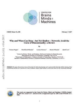 Why and When Can Deep -- but Not Shallow -- Networks Avoid the Curse of
  Dimensionality: a Review