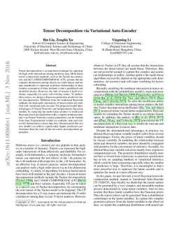 Tensor Decomposition via Variational Auto-Encoder