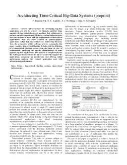 Architecting Time-Critical Big-Data Systems