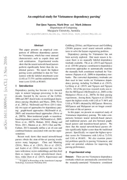 An empirical study for Vietnamese dependency parsing