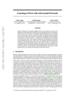 Learning to Pivot with Adversarial Networks
